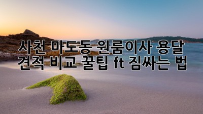 사천 마도동 원룸이사, 용달 견적 비교 꿀팁🍯 (ft. 짐싸는 법)