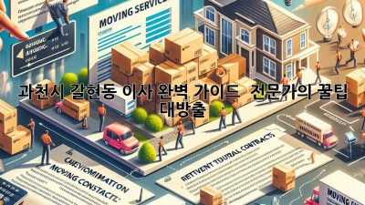 과천시 갈현동 이사 완벽 가이드 🚚 전문가의 꿀팁 대방출!