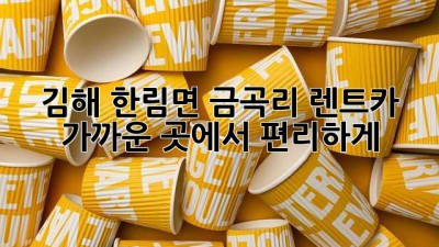 김해 한림면 금곡리 렌트카: 가까운 곳에서 편리하게!