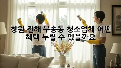 창원 진해 무송동 청소업체, 어떤 혜택 누릴 수 있을까요?